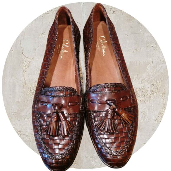 Cole Haan Dark Brown Leather Tassel Loafers - Picture 1 of 8